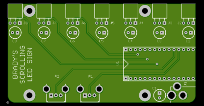 Brady's Scrolling LED Sign PCB render