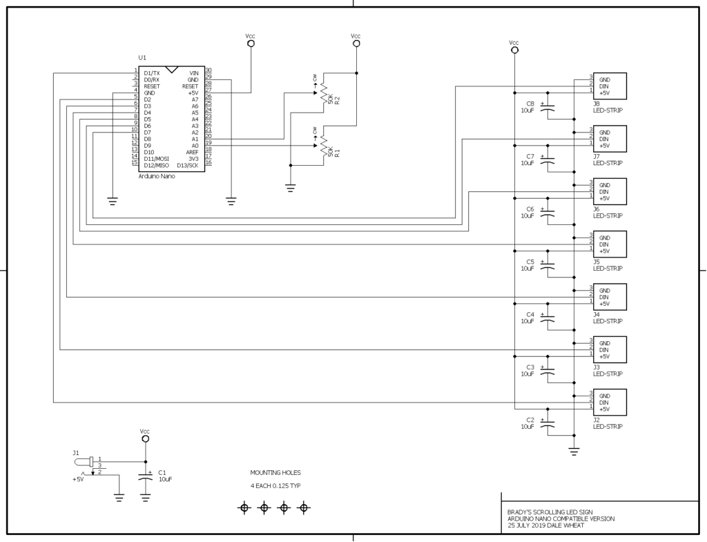 Brady's Scrolling LED Sign schematic